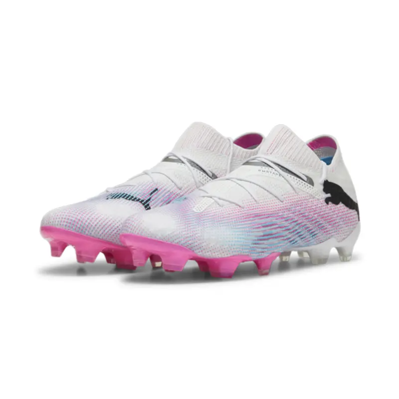 Detailed main image of PUMA Future 7 Ultimate FG/AG (White/Pink/Blue)