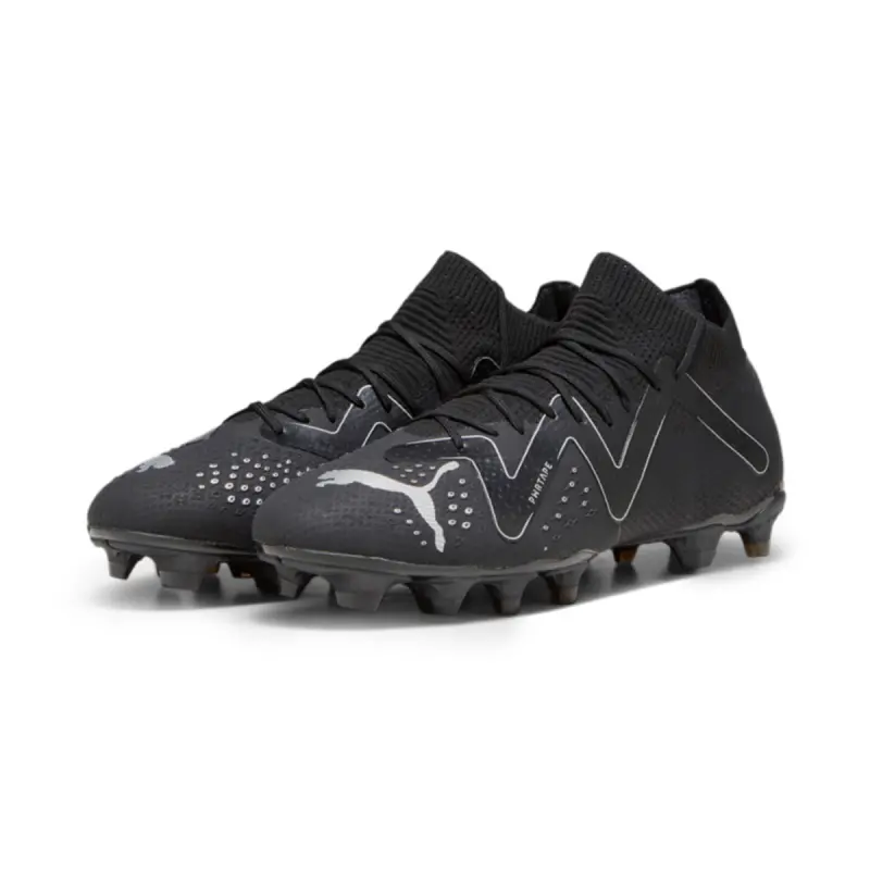 PUMA Future Pro FG/AG (Black/Silver) displayed in a main image