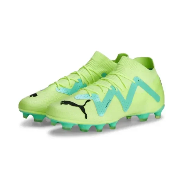 main product shot featuring PUMA Future Pro FG/AG (Yellow/Teal)