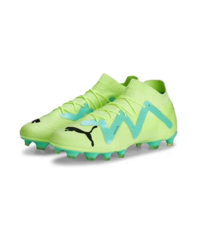 main product shot featuring PUMA Future Pro FG/AG (Yellow/Teal)