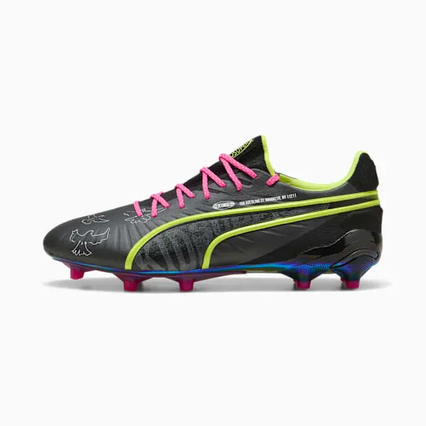 Detailed main image of Puma King Ultimate FG/AG KidSuper Black Electric Lime