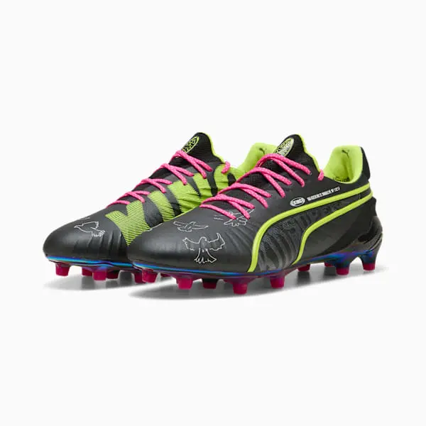 alternate photo showcasing Puma King Ultimate FG/AG KidSuper Black Electric Lime