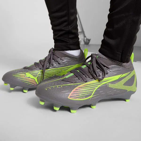 alternate view of Puma Ultra 5 Match Matte Aged Silver / Yellow Alert (GS)