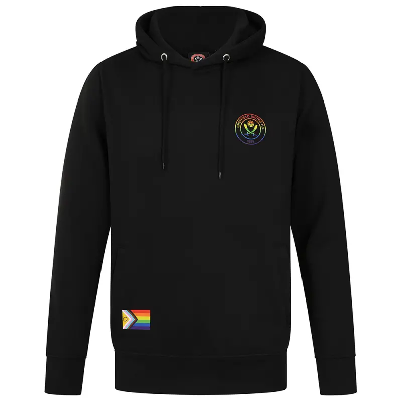 Detailed main image of Rainbow Print Hoody Black