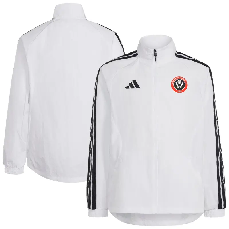 Sheffield United Adidas Anthem Jacket - White - Kids product image, main