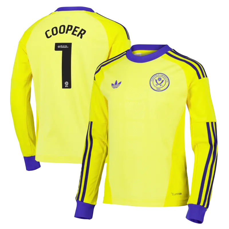 Closer look at Sheffield United Adidas Away Goalkeeper Shirt 2026-27 - Long Sleeve - Kids With Cooper 1 Printing, main