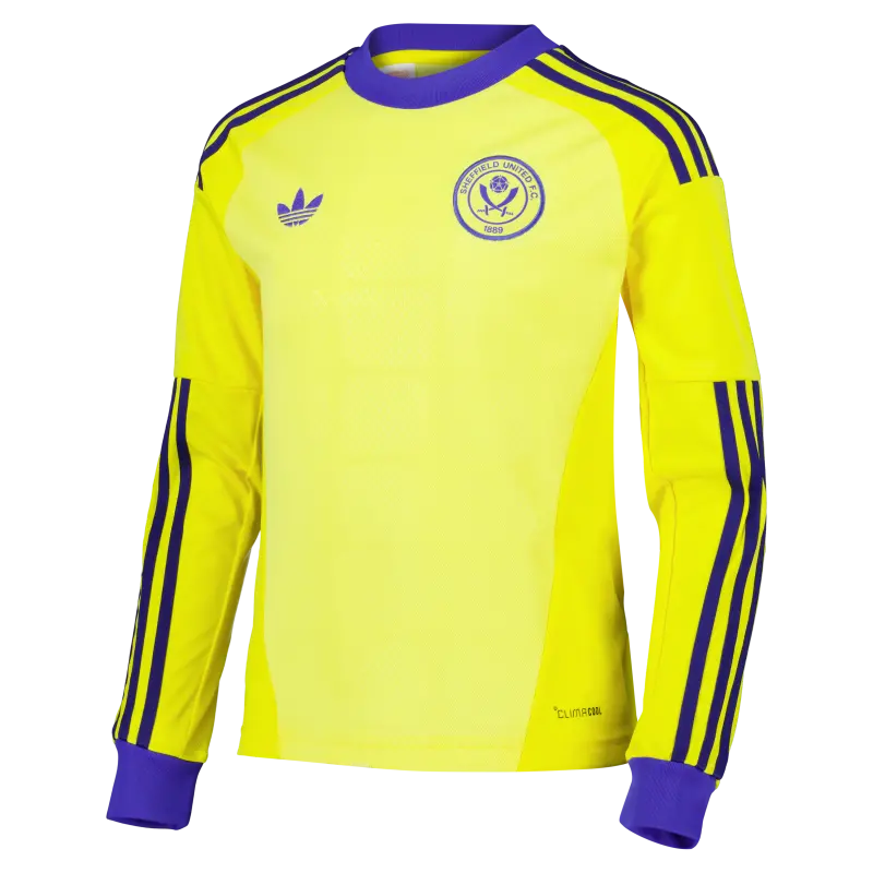 Sheffield United Adidas Away Goalkeeper Shirt 2026-27 - Long Sleeve - Kids With Custom Printing pictured from a alternate angle