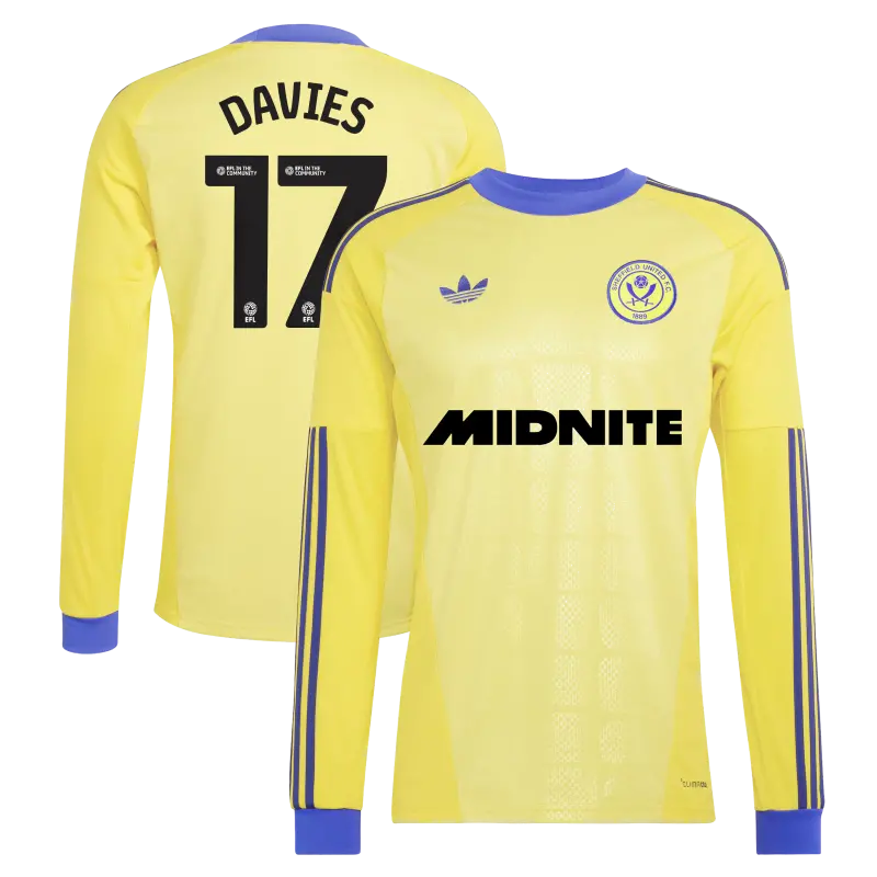 Closer look at Sheffield United Adidas Away Goalkeeper Shirt 2026-27 - Long Sleeve - Mens With Davies 17 Printing, main