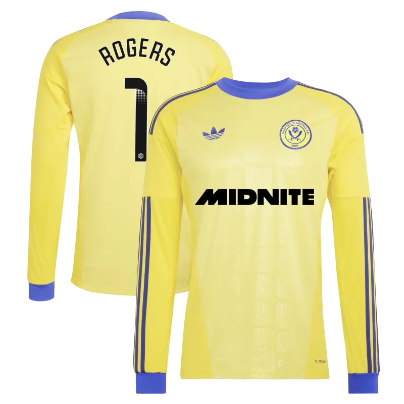 Shop image of Sheffield United Adidas Away Goalkeeper Shirt 2026-27 - Long Sleeve - Mens With Rogers 1 Printing in main view