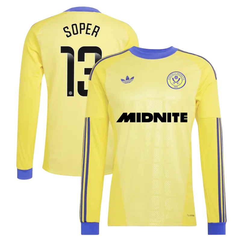 Sheffield United Adidas Away Goalkeeper Shirt 2026-27 - Long Sleeve - Mens With Soper 13 Printing visual highlighting the main view