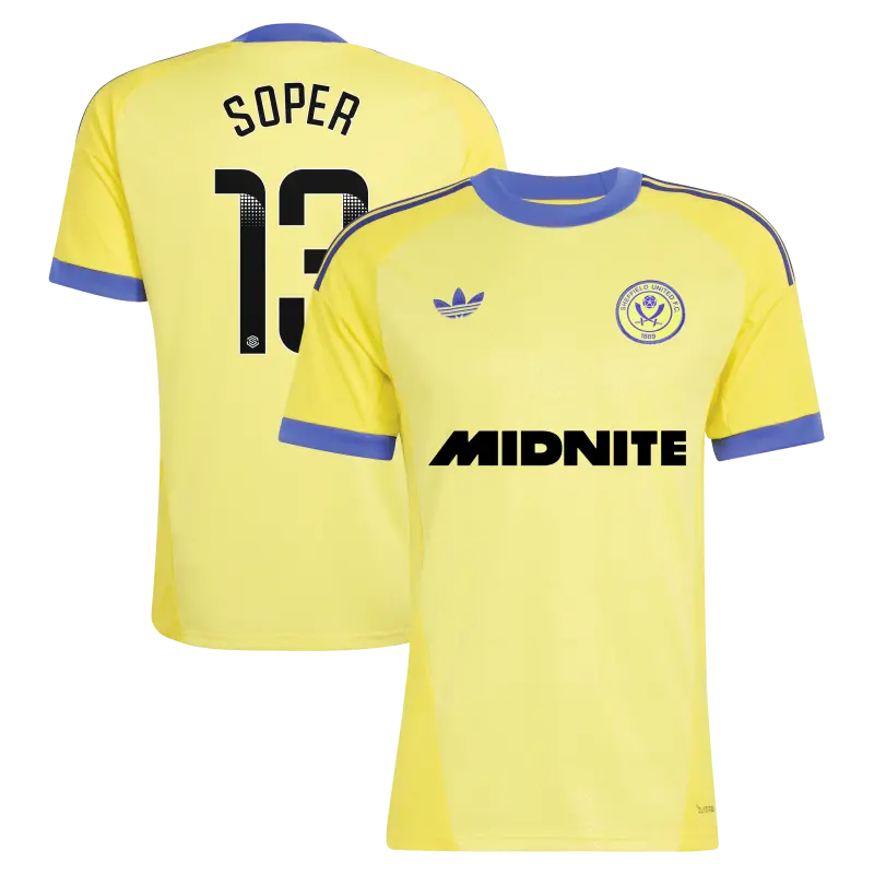 Sheffield United Adidas Away Goalkeeper Shirt 2026-27 - Mens With Soper 13 Printing displayed in a main image
