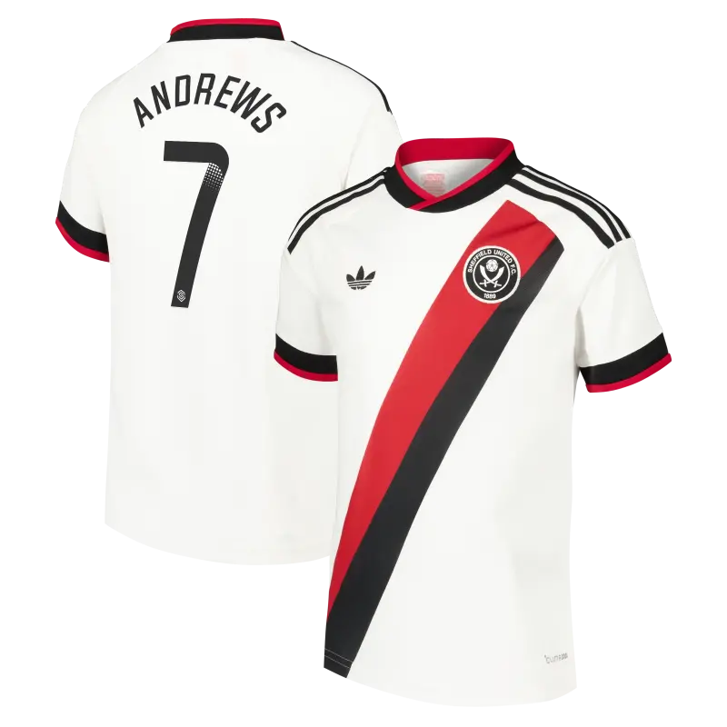 Closer look at Sheffield United Adidas Away Shirt 2026-27 - Kids With Andrews 7 Printing, main