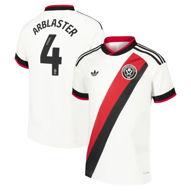 Sheffield United Adidas Away Shirt 2026-27 - Kids With Arblaster 4 Printing displayed in a main image