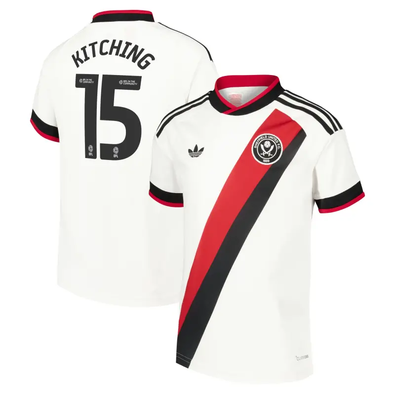 Sheffield United Adidas Away Shirt 2026-27 - Kids With Kitching 15 Printing visual highlighting the main view