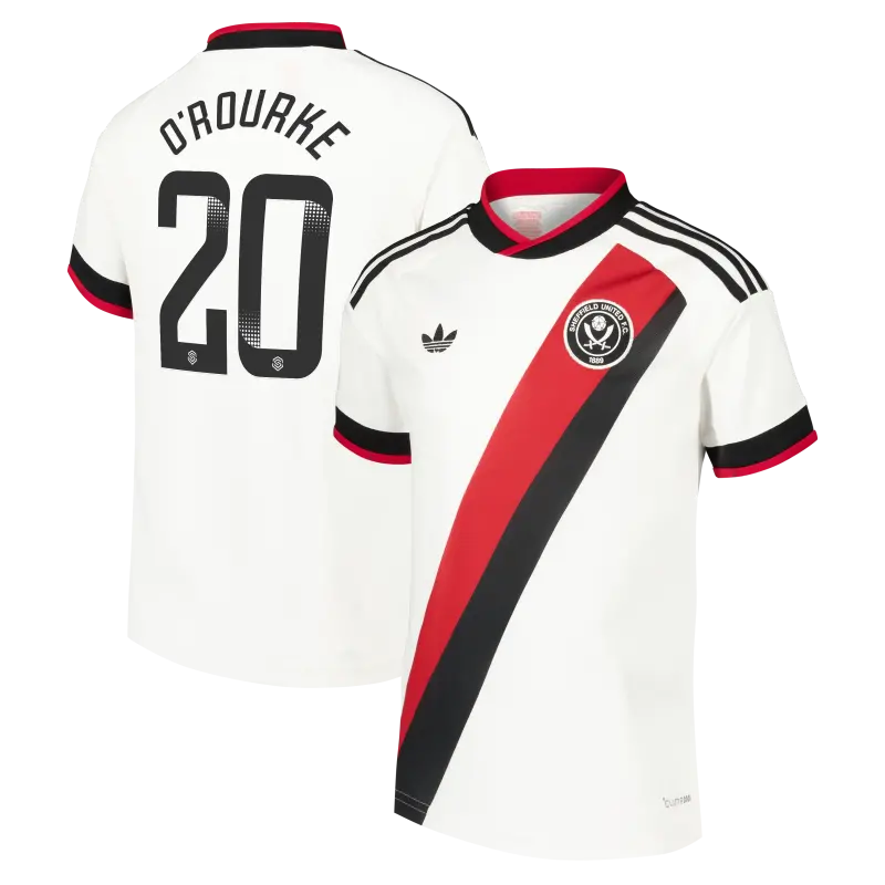 main view of Sheffield United Adidas Away Shirt 2026-27 - Kids With O'Rourke 20 Printing