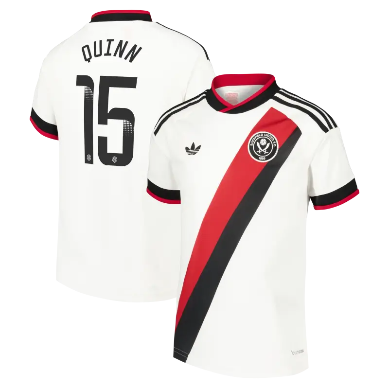 Sheffield United Adidas Away Shirt 2026-27 - Kids With Quinn 15 Printing shown in a main product photo