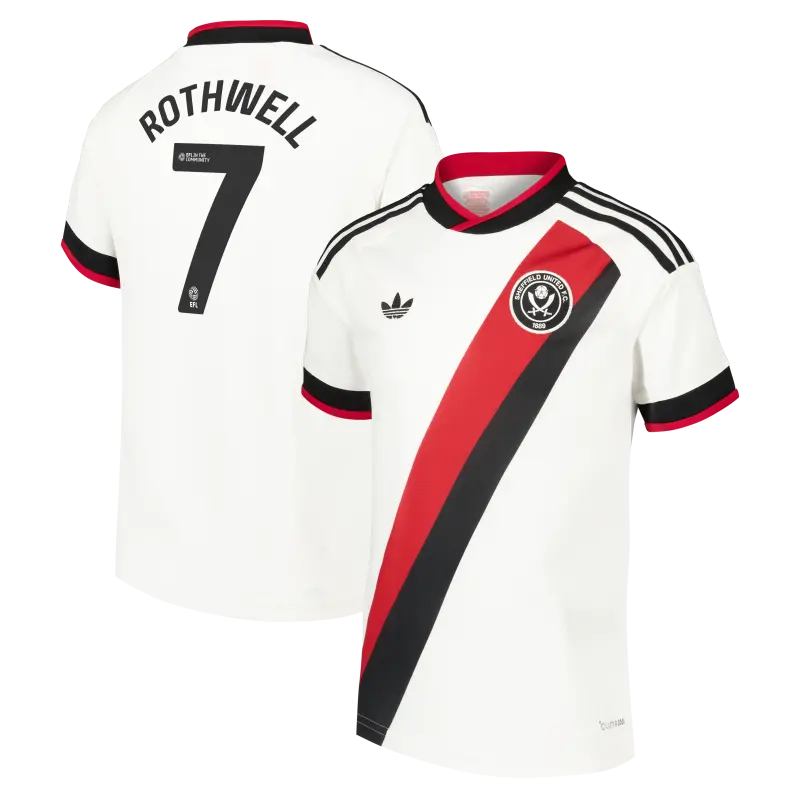 Closer look at Sheffield United Adidas Away Shirt 2026-27 - Kids With Rothwell 7 Printing, main