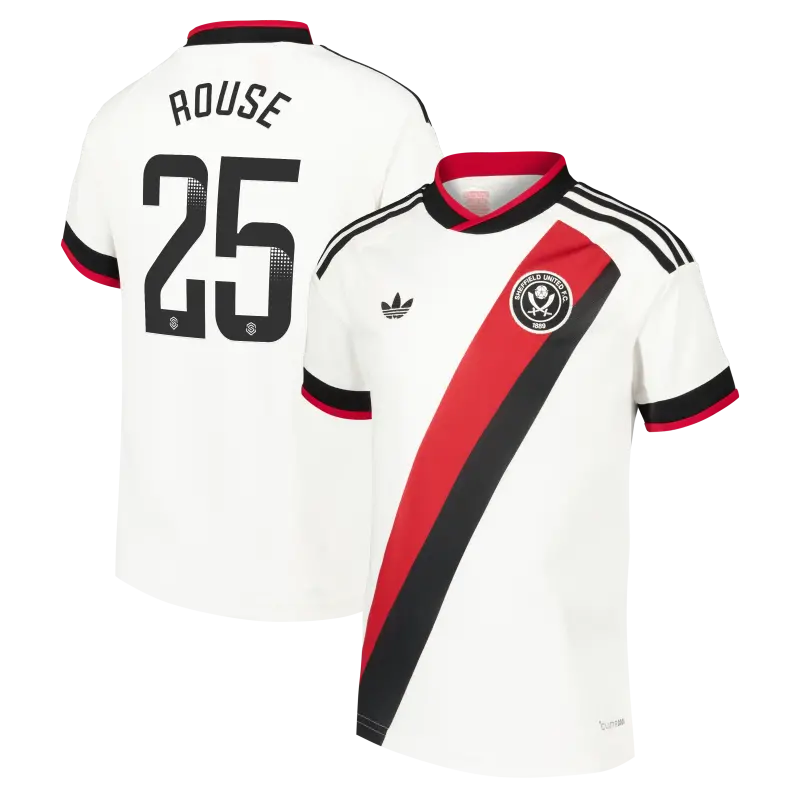 Product photography of Sheffield United Adidas Away Shirt 2026-27 - Kids With Rouse 25 Printing, main