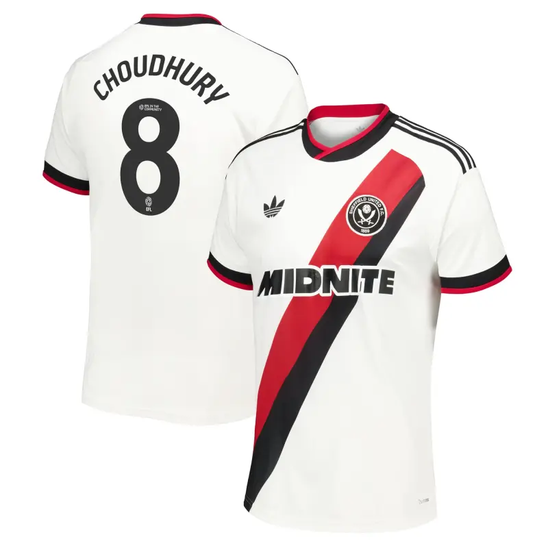 main view of Sheffield United Adidas Away Shirt 2026-27 - Mens With Choudhury 8 Printing