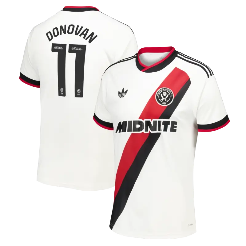 main view of Sheffield United Adidas Away Shirt 2026-27 - Mens With Donovan 11 Printing