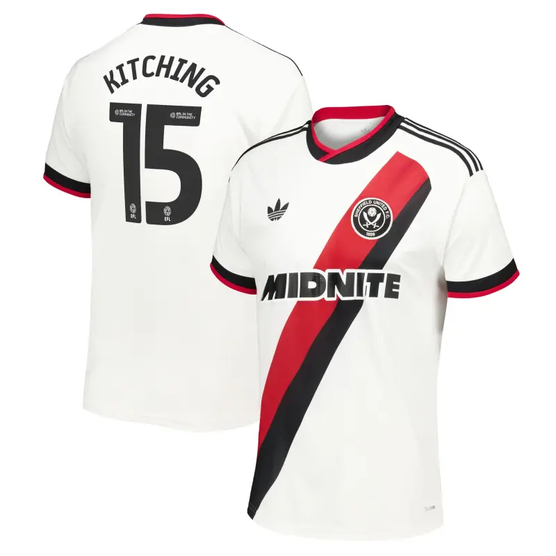 main view of Sheffield United Adidas Away Shirt 2026-27 - Mens With Kitching 15 Printing