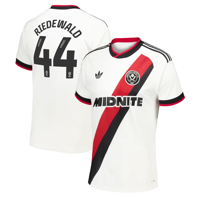 Sheffield United Adidas Away Shirt 2026-27 - Mens With Riedewald 44 Printing shown in a main product photo