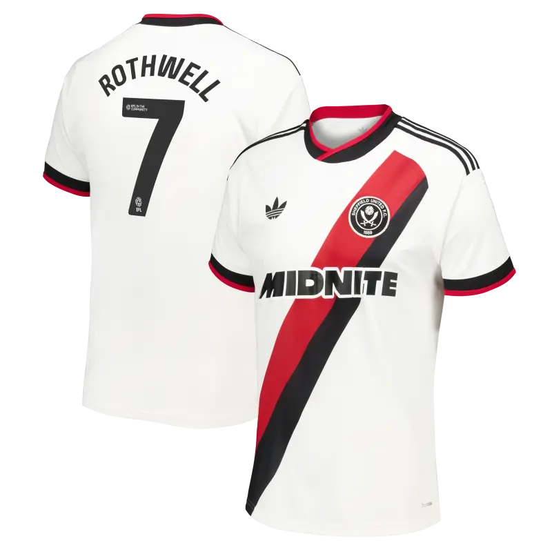 Detailed main image of Sheffield United Adidas Away Shirt 2026-27 - Mens With Rothwell 7 Printing