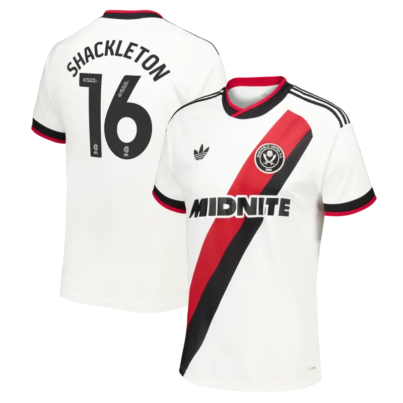 main view of Sheffield United Adidas Away Shirt 2026-27 - Mens With Shackleton 16 Printing