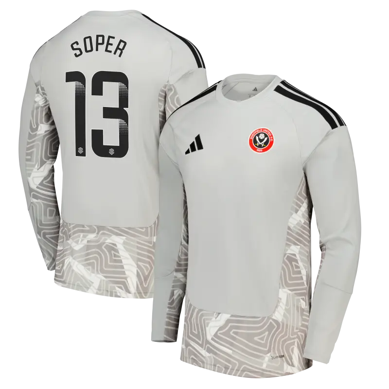 Closer look at Sheffield United Adidas Home Goalkeeper Shirt 2026-27 - Long Sleeve - Kids With Soper 13 Printing, main
