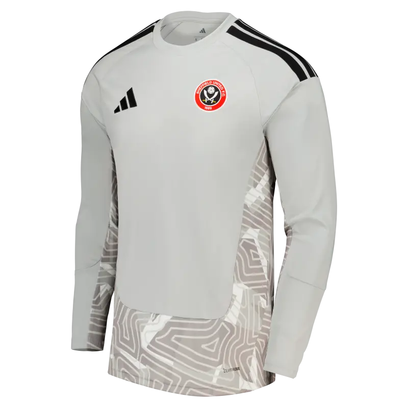 Sheffield United Adidas Home Goalkeeper Shirt 2026-27 - Long Sleeve - Kids With Soper 13 Printing displayed in a alternate image