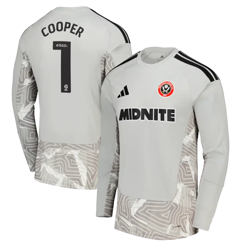 main view of Sheffield United Adidas Home Goalkeeper Shirt 2026-27 - Long Sleeve - Mens With Cooper 1 Printing