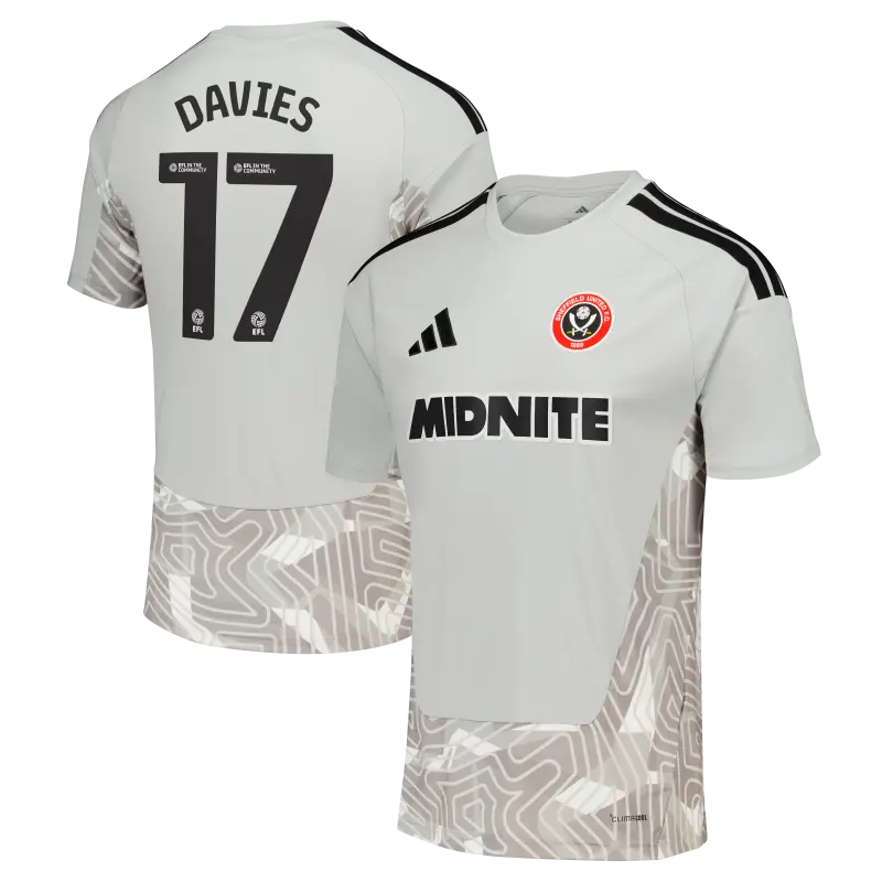 main photo showcasing Sheffield United Adidas Home Goalkeeper Shirt 2026-27 - Mens With Davies 17 Printing