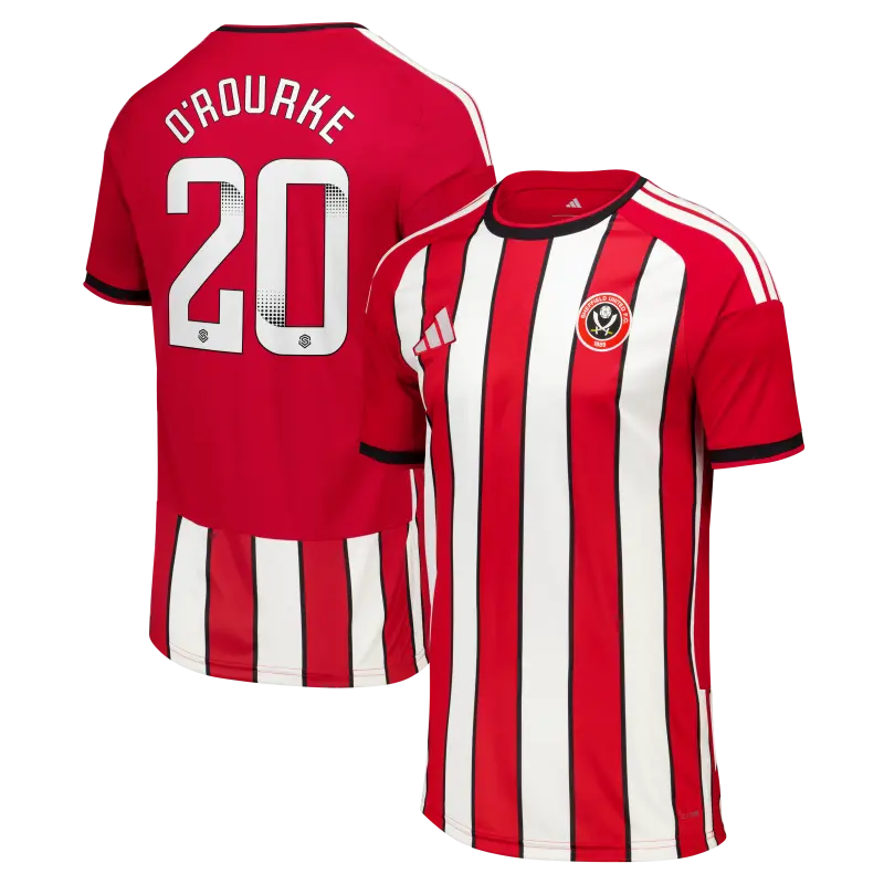 Sheffield United Adidas Home Shirt 2026-27 - Kids With O'Rourke 20 Printing visual highlighting the main view