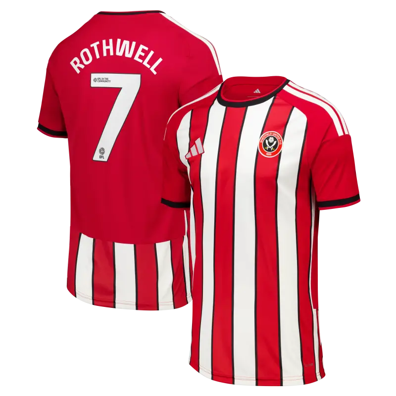 Sheffield United Adidas Home Shirt 2026-27 - Kids With Rothwell 7 Printing visual highlighting the main view