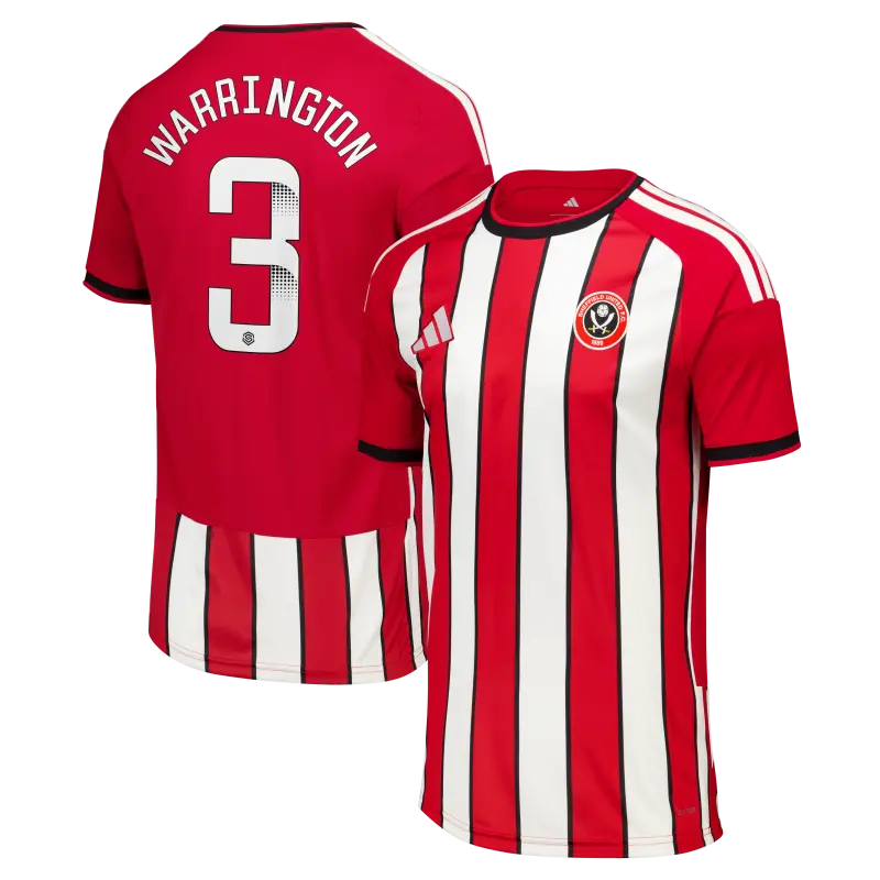 Sheffield United Adidas Home Shirt 2026-27 - Kids With Warrington 3 Printing displayed in a main image