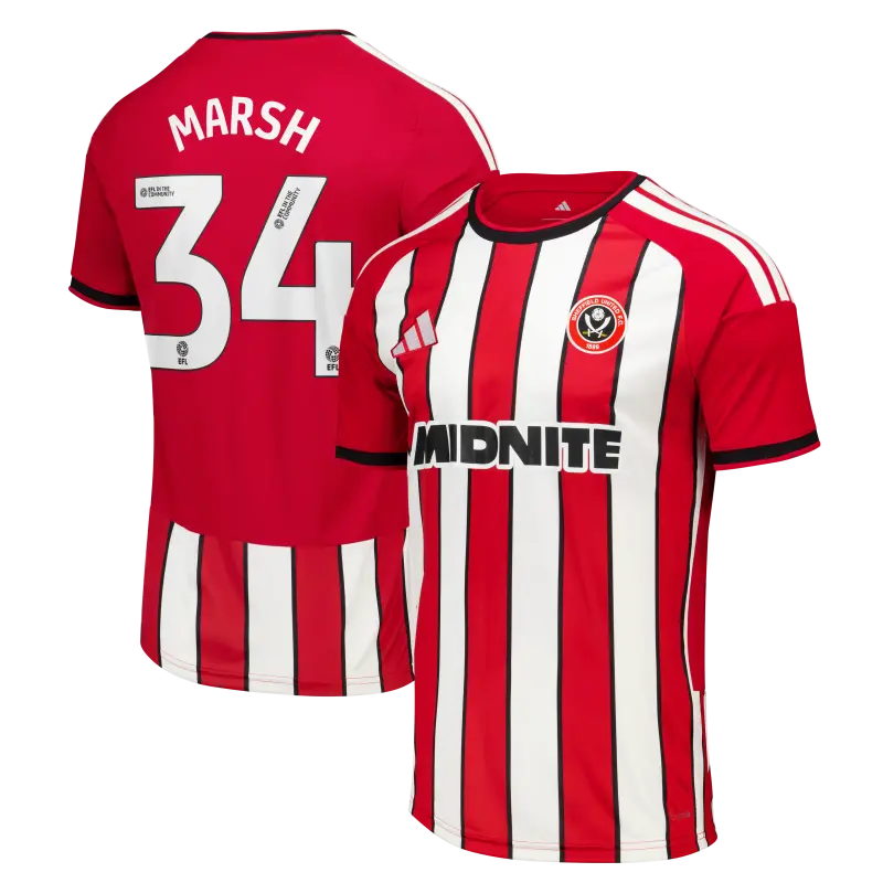 Closer look at Sheffield United Adidas Home Shirt 2026-27 - Mens With Marsh 34 Printing, main