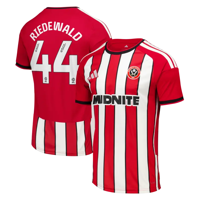 Shop image of Sheffield United Adidas Home Shirt 2026-27 - Mens With Riedewald 44 Printing in main view