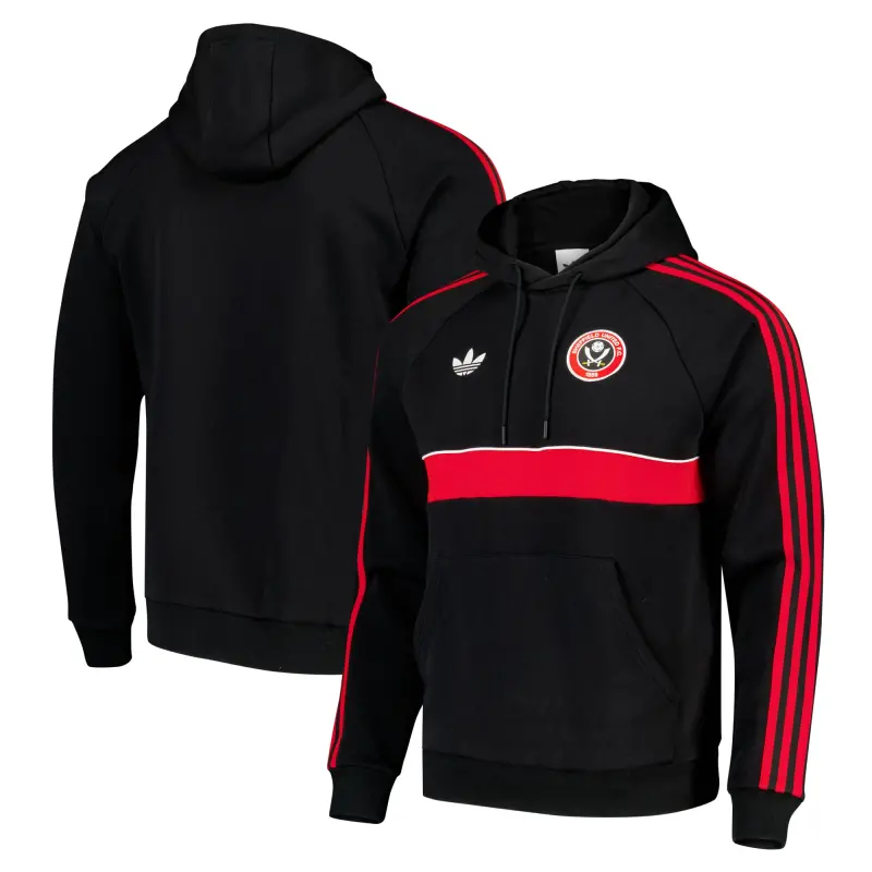 Sheffield United Adidas Originals Hoodie - Black – Main Gallery Shot main view of Sheffield United Adidas Originals Hoodie - Black