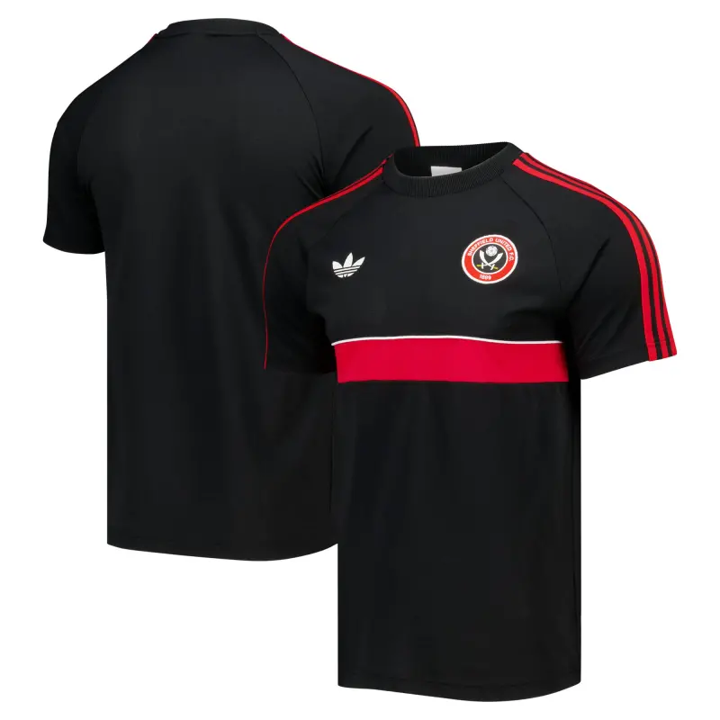 Main Product Shot | Sheffield United Adidas Originals T-Shirt - Black Product photography of Sheffield United Adidas Originals T-Shirt - Black, main