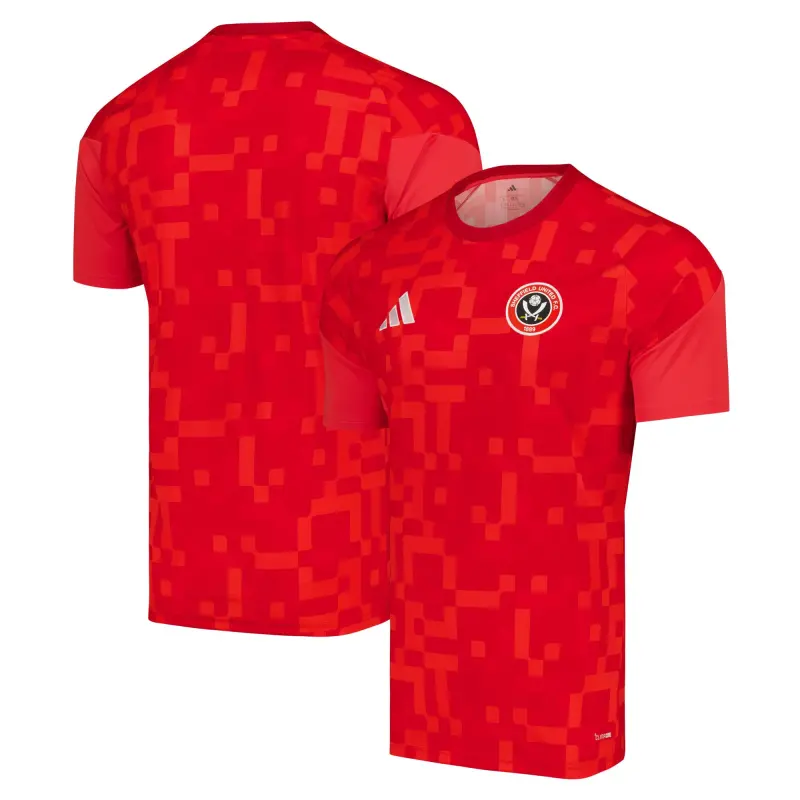 Main Image – Sheffield United Adidas Pre Match Jersey - Red Sheffield United Adidas Pre Match Jersey - Red shown in a main product photo