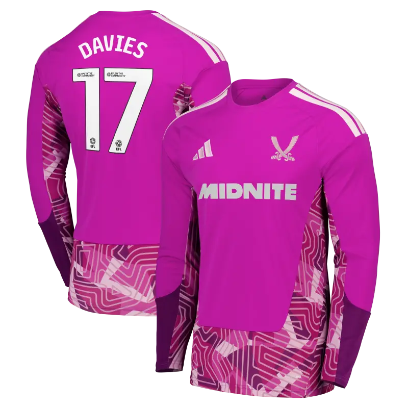 Product photography of Sheffield United Adidas Third Goalkeeper Shirt 2026-27 - Long Sleeve - Mens With Davies 17 Printing, main