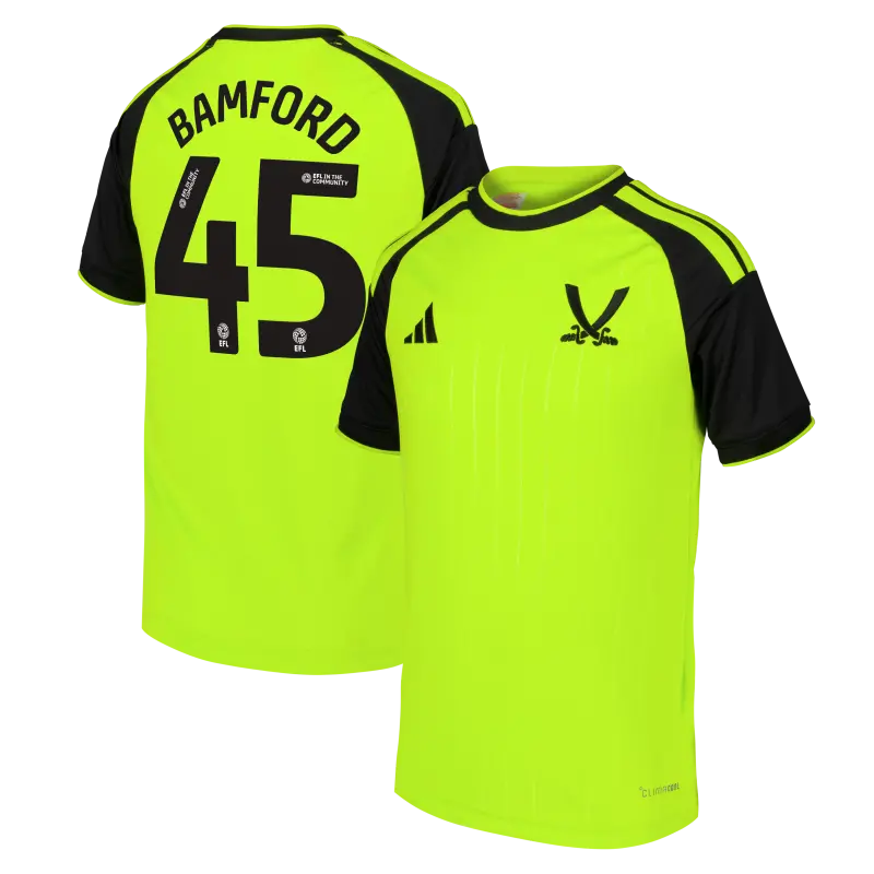Sheffield United Adidas Third Shirt 2026-27 - Kids With Bamford 45 Printing pictured from a main angle