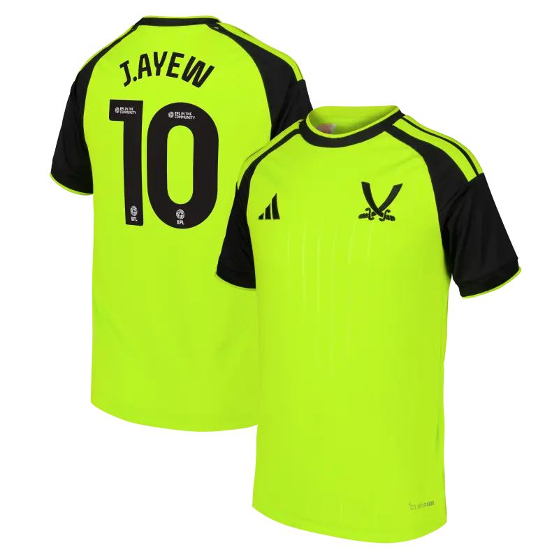 Sheffield United Adidas Third Shirt 2026-27 - Kids With J.Ayew 10 Printing displayed in a main image