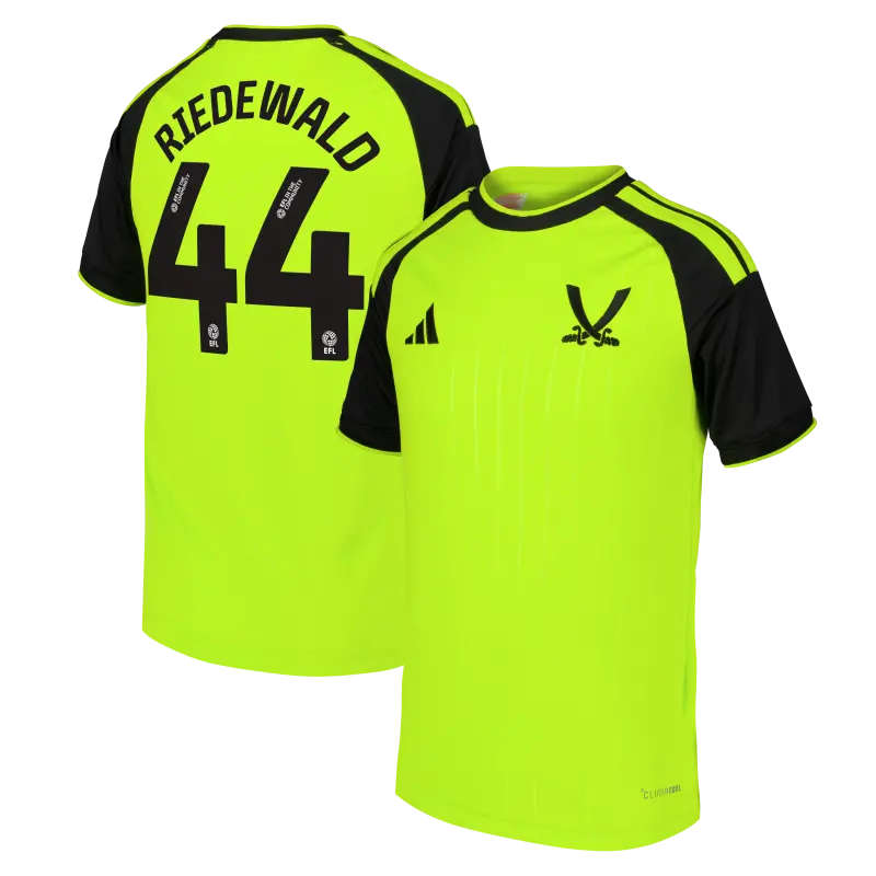 Sheffield United Adidas Third Shirt 2026-27 - Kids With Riedewald 44 Printing pictured from a main angle