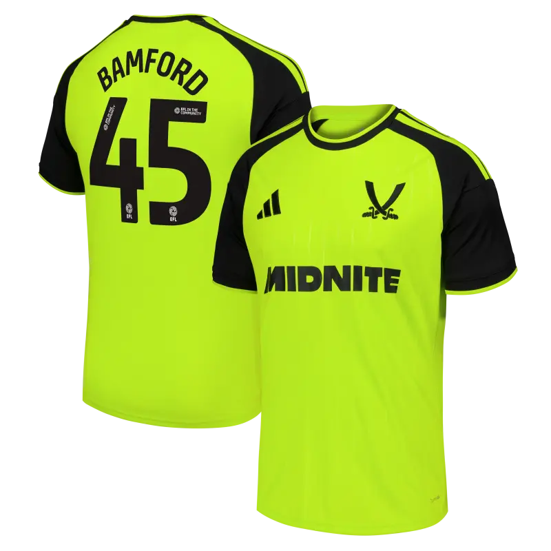 Product photography of Sheffield United Adidas Third Shirt 2026-27 - Mens With Bamford 45 Printing, main