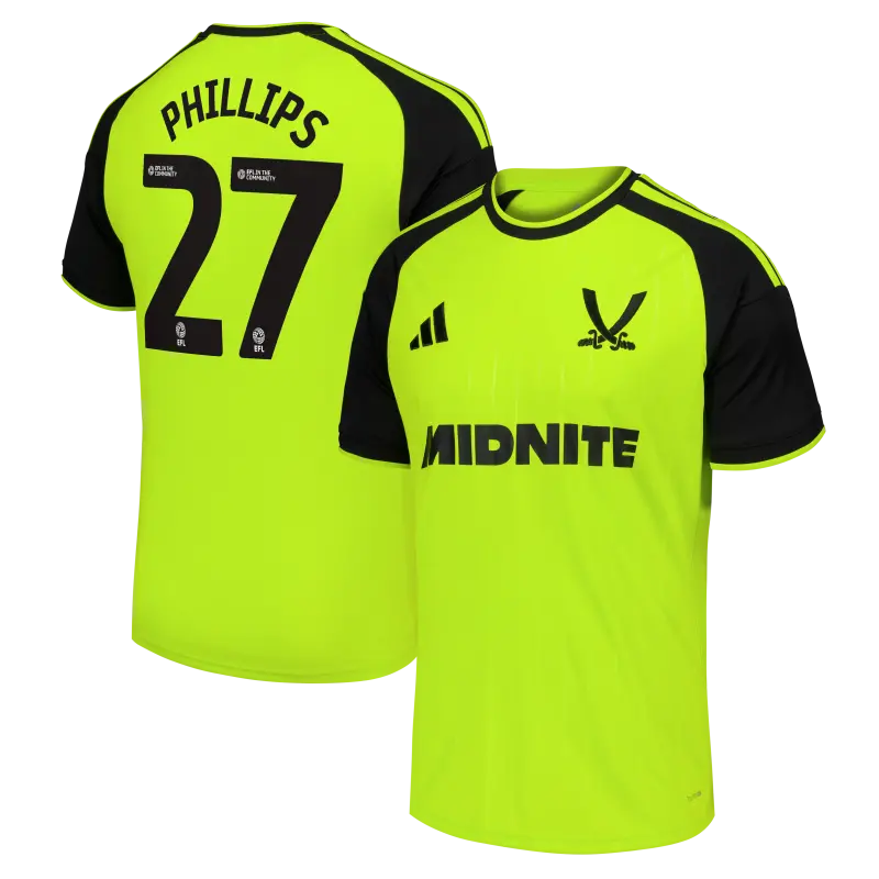main product shot featuring Sheffield United Adidas Third Shirt 2026-27 - Mens With Phillips 27 Printing