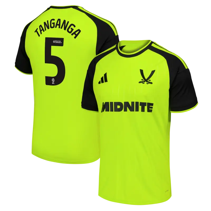 main product shot featuring Sheffield United Adidas Third Shirt 2026-27 - Mens With Tanganga 5 Printing