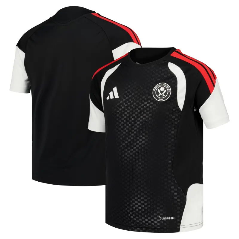Sheffield United Adidas Training Jersey - Black - Kids | Image 1 – Main Shop image of Sheffield United Adidas Training Jersey - Black - Kids in main view