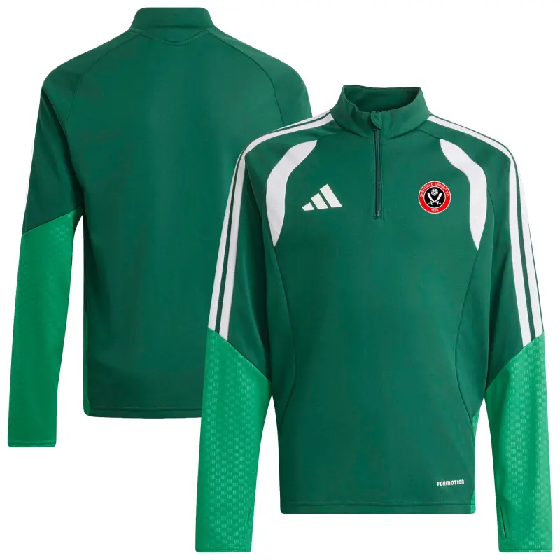 Main Product Shot | Sheffield United Adidas Training Top - Dark Green - Kids Closer look at Sheffield United Adidas Training Top - Dark Green - Kids, main