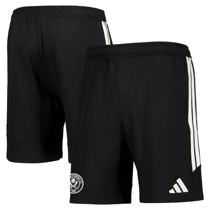 Sheffield United Adidas Travel Sweat Shorts - Black – Main Product Image Sheffield United Adidas Travel Sweat Shorts - Black pictured from a main angle